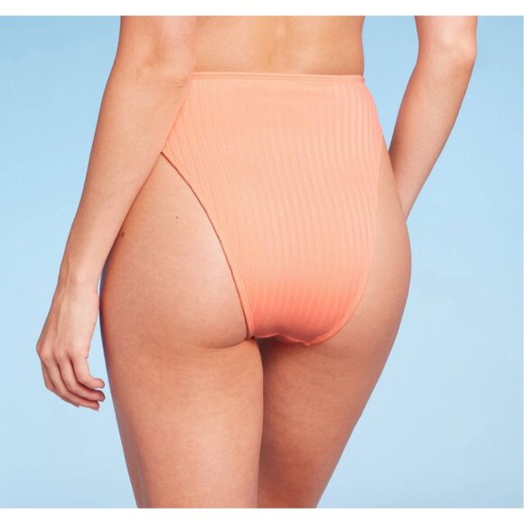 Wild Fable - Women's Ribbed High Leg Cheeky High Waist Bikini Bottom - XXS (00) - Picture 2 of 11